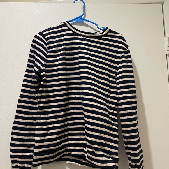 Men’s A.P.C crewneck sailor striped navy and white long sleeve shirt, size M - Picture 1 of 4